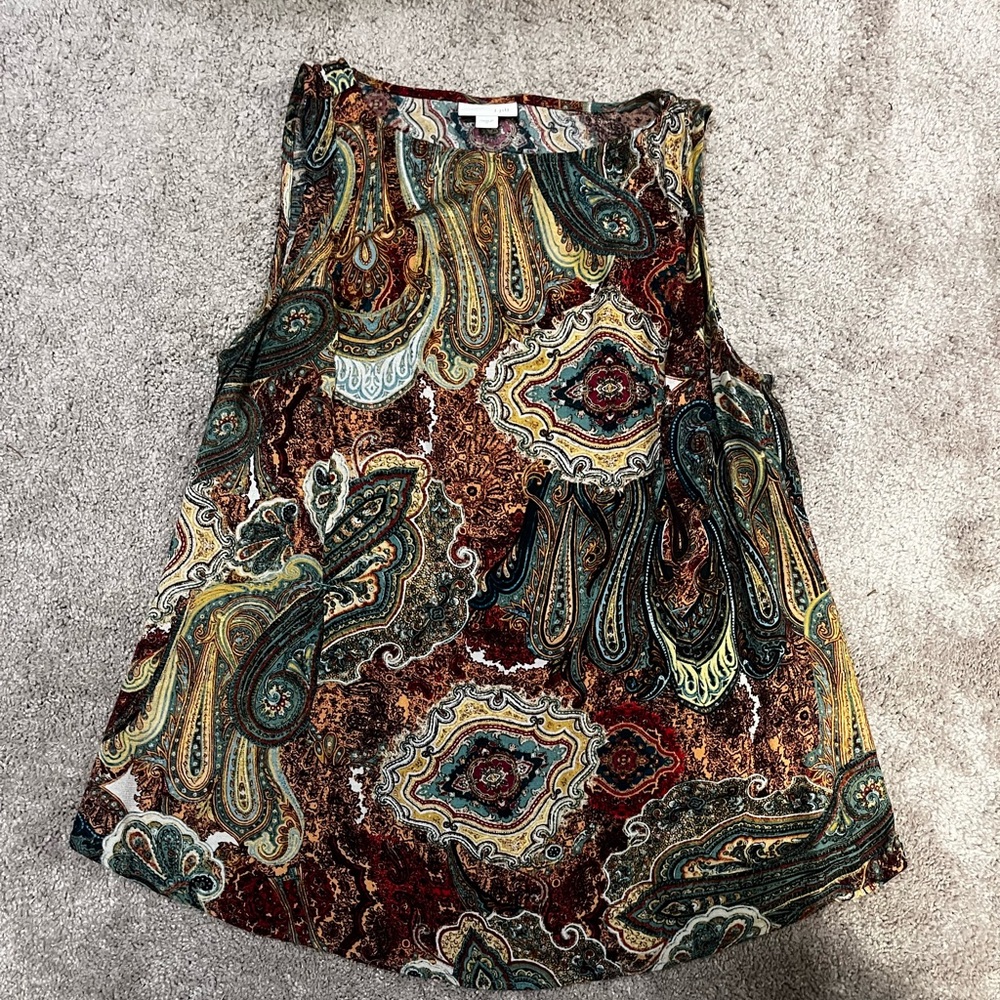 J. Jill Multicolor Paisley Sleeveless Blouse